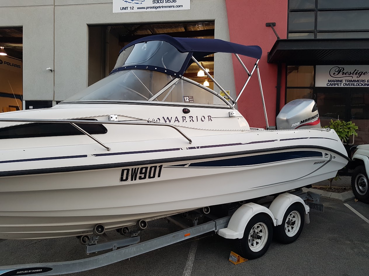 Bimini with a forward clear panel